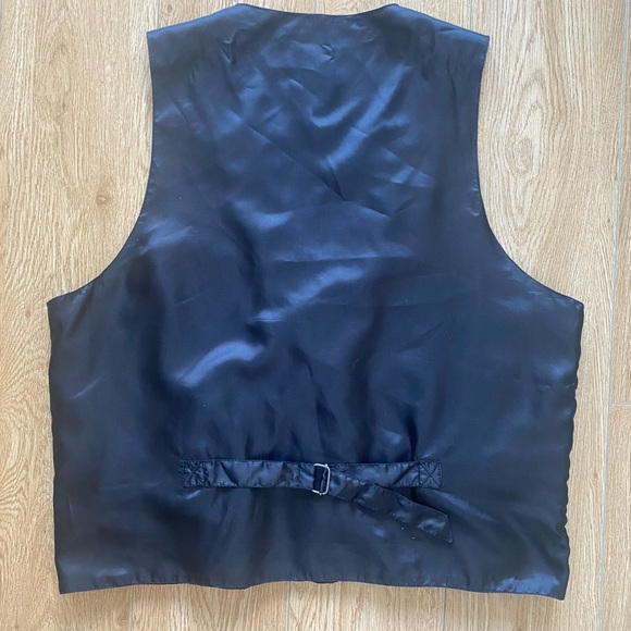 Mens vintage navy velvet vest size L - Picture 3 of 3